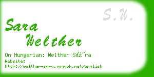 sara welther business card